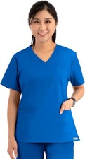 Maevn Women Scrub Top 1626 Core 3 Pocket Curved V-Neck Sizes XXS to 2XL