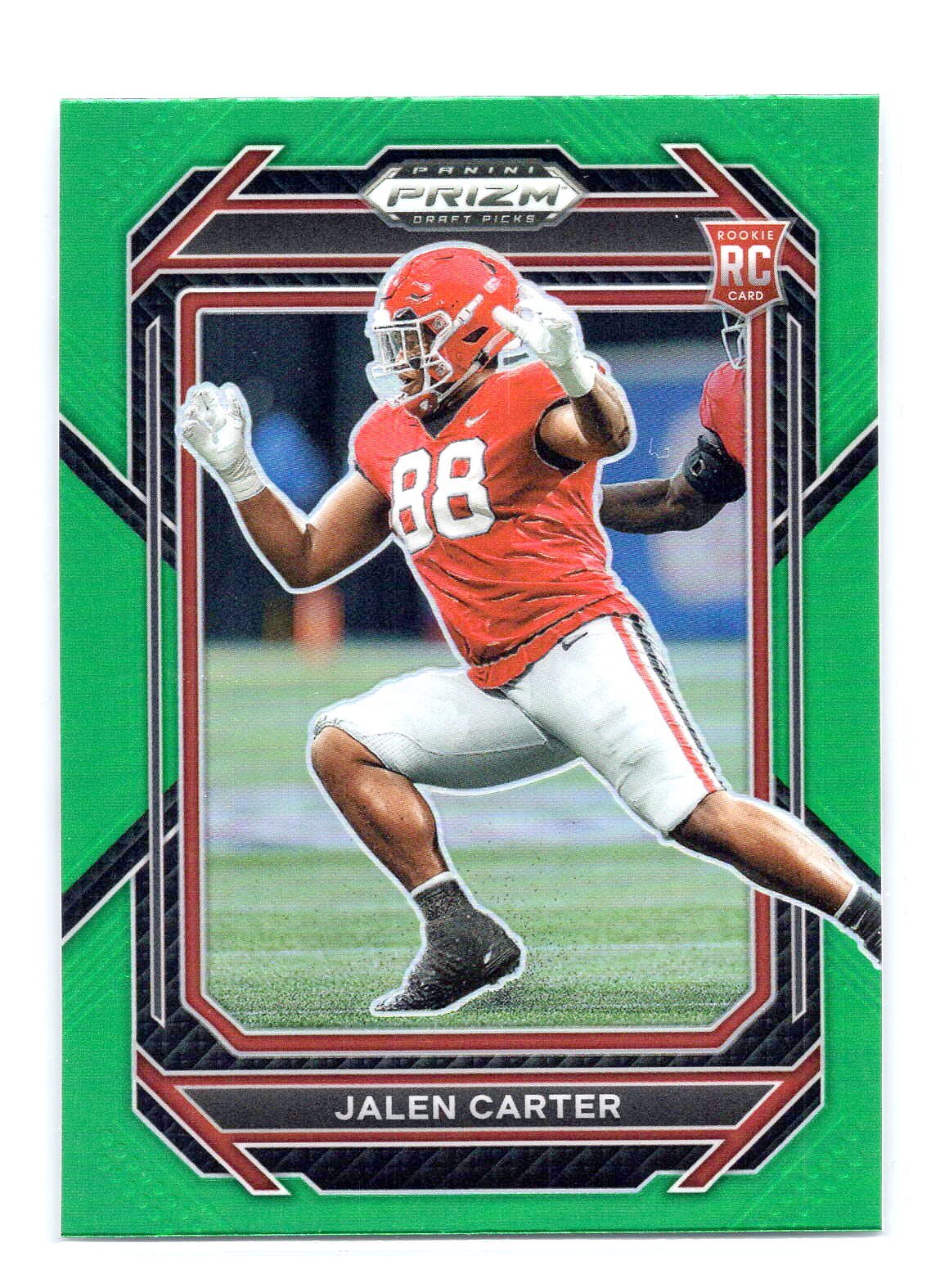Jalen Carter 2023 Panini Prizm Draft Picks #163 Green Prizm RC Rookie