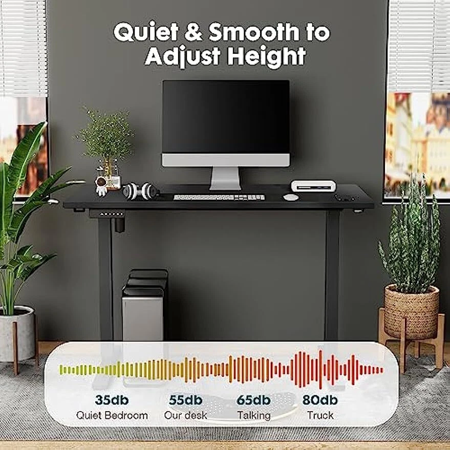 Escritorio eléctrico de pie de 40" 48" 55" altura ajustable hogar oficina escritorio de pie Foto 4 de 4