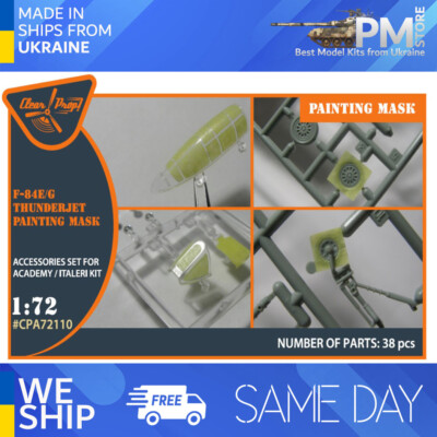 Clear Prop 72110 1/72 F84E/G Thunderjet painting mask for Italeri/Academy kits