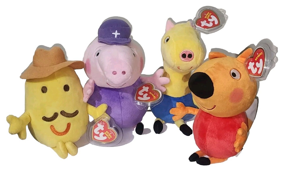 Ty Beanies - FREDDY FOX, GERALD GIRAFFE, GRANDPA PIG & MR