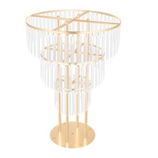 Wedding Gold Crystal Flower Stand, Round Pedestal Stand, Crystal Flower Stand
