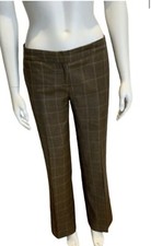 Pantaloni pantaloni marroni a quadri in lana KRISTINA TI taglia US 8 UK 12 I 44