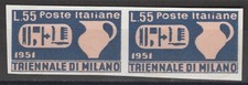 1951 - Triennale di Milano - coppia 55l. non dentellata