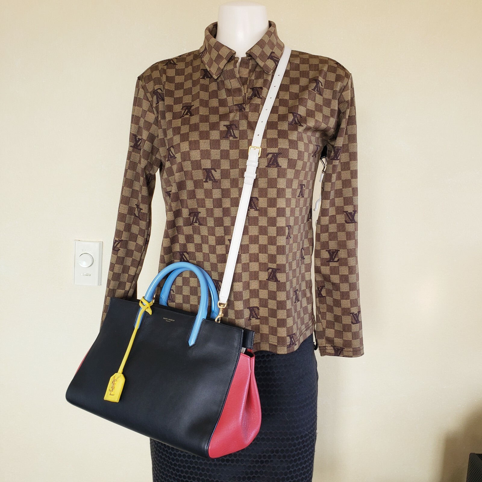 Yves Saint Laurent Rive Gauche Cabas borsa in pelle