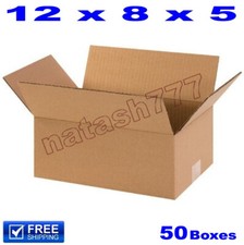 50 - 12x8x5 Cardboard Boxes Mailing Packing Shipping Moving Corrugated Carton