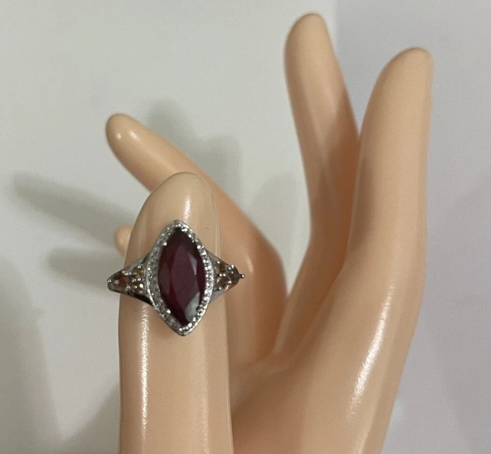Anillo Rojo Mahaleo® Rubí Rodio Sobre Plata 3.45ctw Talla 6 Foto 3 de 4