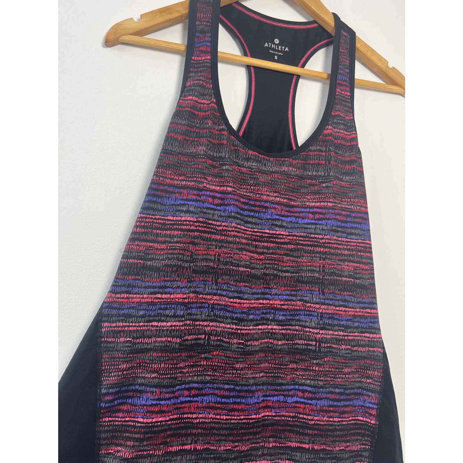 Athleta Black Rainbow Pattern Racerback Tank Top … - image 3