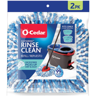 O-Cedar Easy Wring Spin Mop Deep Clean Microfiber Mop Head Refill 2 New + 5 Used