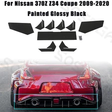 Glossy Black For Nissan 370Z Coupe 2009-2020 Shark Fin Rear Bumper Diffuser Kits