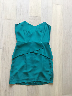 Mason by Michelle Mason Dress Cocktail Party Size 2 Strapless green 100%  silk | eBay