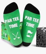 NIB Novelty Men  s Golf Socks Funny   Par Tee Time  