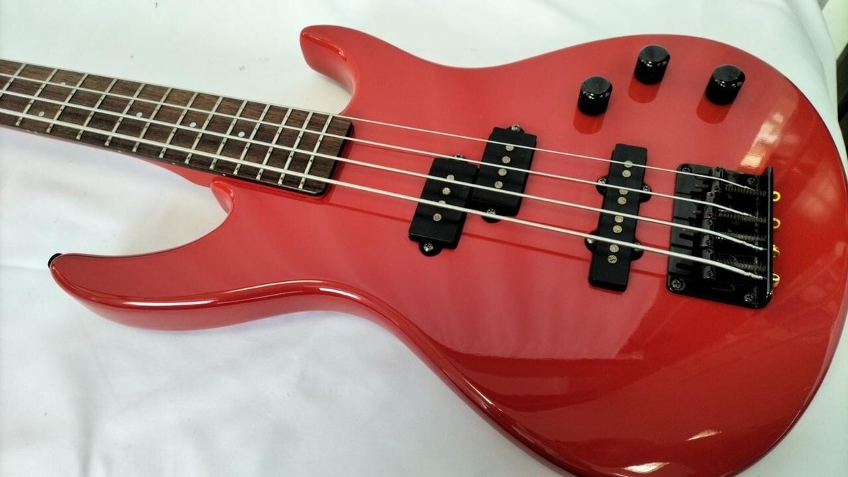 Aria Pro II] Vanguard Series Red Electric Bass Guitar Used