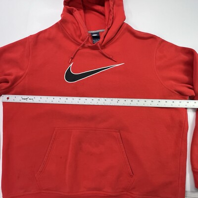 red nike hoodie with checks all over