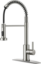 FORIOUS Kitchen Faucets with Pull down Sprayer, Brushed Nickel Stainless Steel C