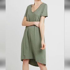 Gap Short Sleeve Cotton V Neck Midi Dress Palm Size Small