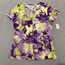 Koi Scrub Top Womens S Multicolor Jungle Flower Naomi 224PR NEW