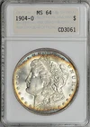 1904-O Morgan Dollar  MS64 Old ANACS ANA Genie 1.0 Holder Toned! #5GBX