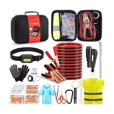AUTODECO Car Roadside Emergency Kit, Portable Car Safety Kit Car Kits for Eme...