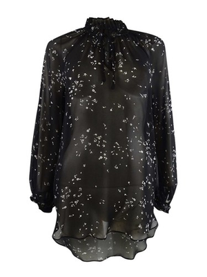 #ad Vince Camuto Women#x27;s Sporadic Stems Tunic XXS Black 194288563705 $29.99