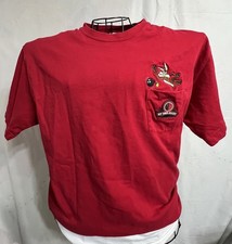 Warner Bros Looney Tunes Wile E. Coyote Embroidered Pocket T-Shirt Large Y2K Vtg