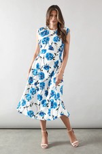 Wallis Blue A-Line Dress Womens Occasion Dresses