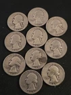 Lot of Ten (10) Washington 90% Silver Quarters (7 )1945 ,1944,1948, 1952