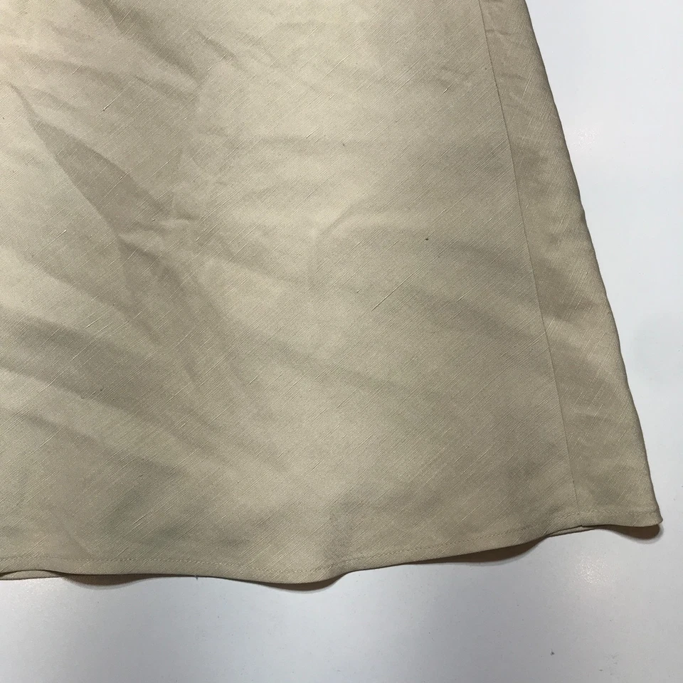 Kate Hill A 字裙 尺寸 6 真丝亚麻棕褐色卡其色 膝盖以下 Modest Essential — 第 4/4 张图片