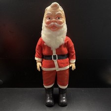 Vintage Santa Claus - Celluloid/Plastic Face - Smiling - 15 Tall - Hong Kong 1