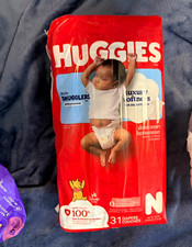 Huggies Little Snugglers Newborn Diapers Size N Pampers Size N Lot 90 total