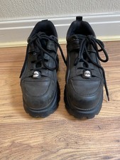 Buffalo 1339-14 Womens Black Classic Chunky Platform Shoes Trainers UK5