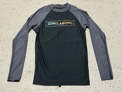 Billabong Men's Rashguard Sz Small UVA UVB Long Sleeve Sun Protection Black