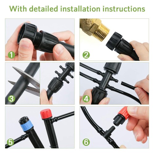 1X(Set Irrigazione a Goccia per Giardino, Migliorato, Regolabile Push-To3427 - Foto 7 di 7