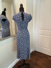 Reformation Blue Floral Midi Dress - Cap Sleeve Size 2