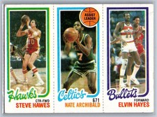 Steve Hawes / Nate Archibald / Elvin Hayes 1980-81 Topps #24 / 32 / 248