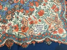 Vintage LIBERTY OF LONDON Scarf 100% Silk Square Floral Print w/ Border (flaws)