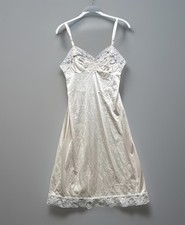 Vintage Lorraine Babydoll Nightgown Slip Dress Lace Ivory Bridal Coquette M