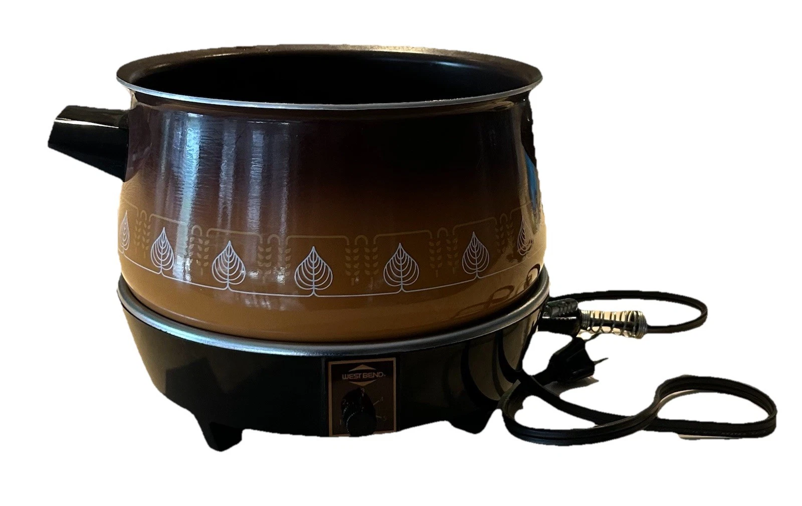VINTAGE 1960S WEST BEND LAZY DAY 4 QT SLOW COOKER CROCK POT WORKS WELL NO LID