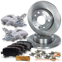 2X Bremssattel Ø41 + Bremsscheiben Ø256 + BremsbelÄGe FÜR VW Caddy 3 2K AB BJ 04