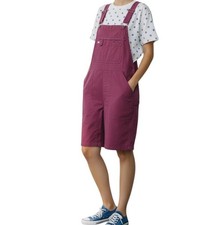 Duluth Short Overalls Women's Large Heirloom Gardening Red Raspberry Rip Stop