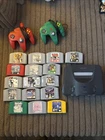 NINTENDO 64 LOT OF 16 Game Cartridges, Console W/ No Cords, 2 Controllers