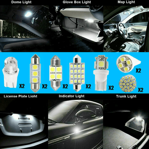 Kit 14 Piezas Luces LED T10 36mm Interior Coche Accesorios Mapa Domo Matrícula L - Imagen 2 de 12