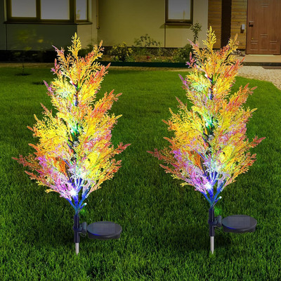 Solar Garden Lights Outdoor, 2 Pack Solar Flower Lights with Realistic 36 Lush C