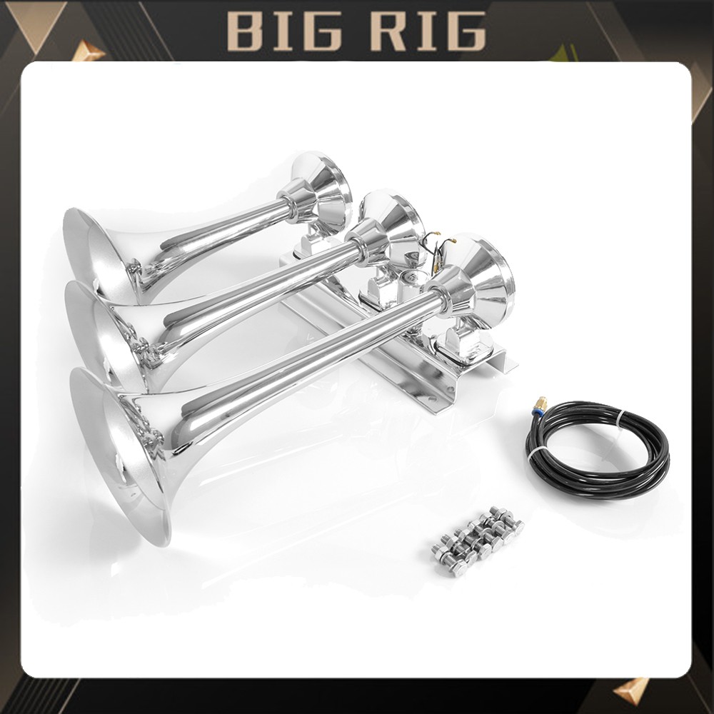 150DB 3 Trumpet Train Horns Kit 12V/24V Truck Air Horn For Car Boat Pickups Loud
