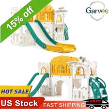 8 in 1 Kids Toddler Playset Indoor Outdoor Climber Slide Basketball Tunnel