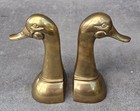 Vintage MCM Brass Duck Head Bookends Taller 8 ¾” Set Pair — photo 5