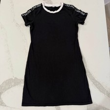 Calvin Klein T-Shirt Dress Short Sleeve Women's Small Black Logo Preppy Casual