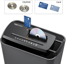 8-Sheet Strip Cut Paper, CD, and Credit Card Shredder with Auto-Off Compact, ...