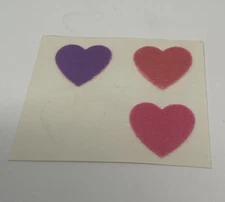 Vintage Hambly Studios Flocked Heart Stickers Sheet 1980s Santa Clara CA Rare 