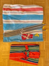 Strandschutz Windschutz Sichtschutz Maße ca. 400 cm 140 cm Blau-weiß-rot Beutel